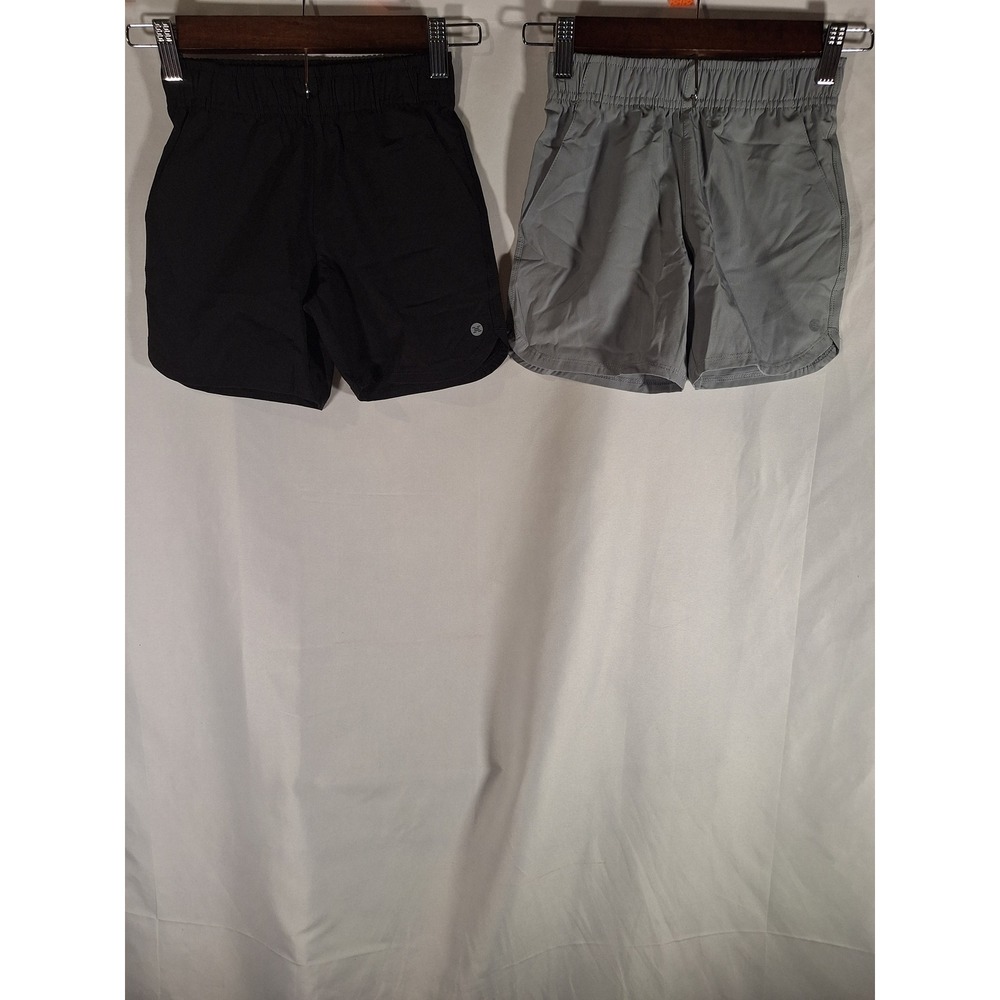 RBX Kids Athletic Shorts 2 Pack Black Gray Size M 5/6 Active Performance Stretch